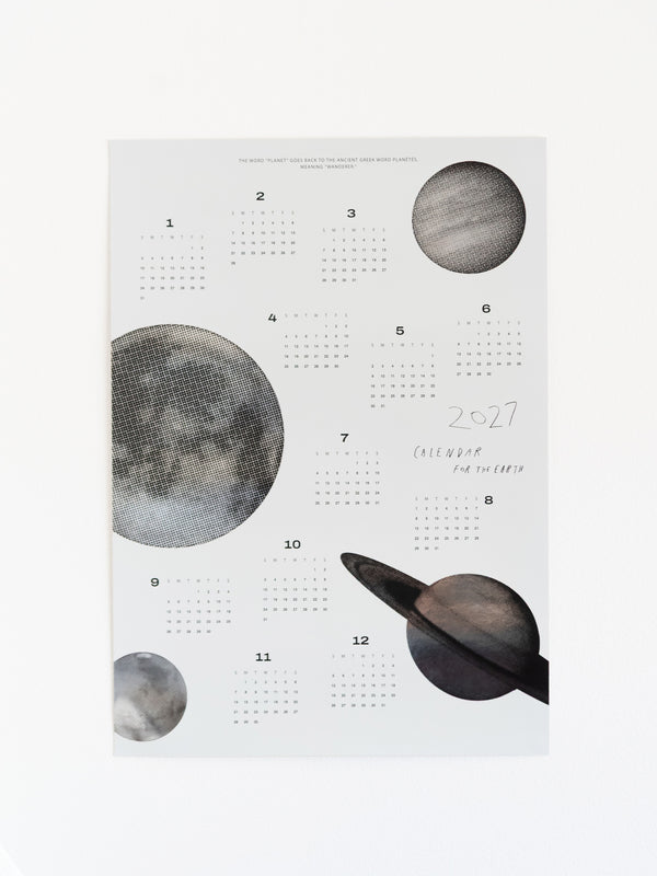2027 CALENDAR FOR THE EARTH - SPACE SOUVENIR