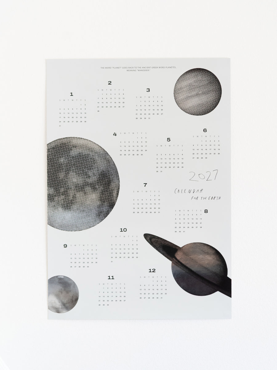 2027 CALENDAR FOR THE EARTH - SPACE SOUVENIR