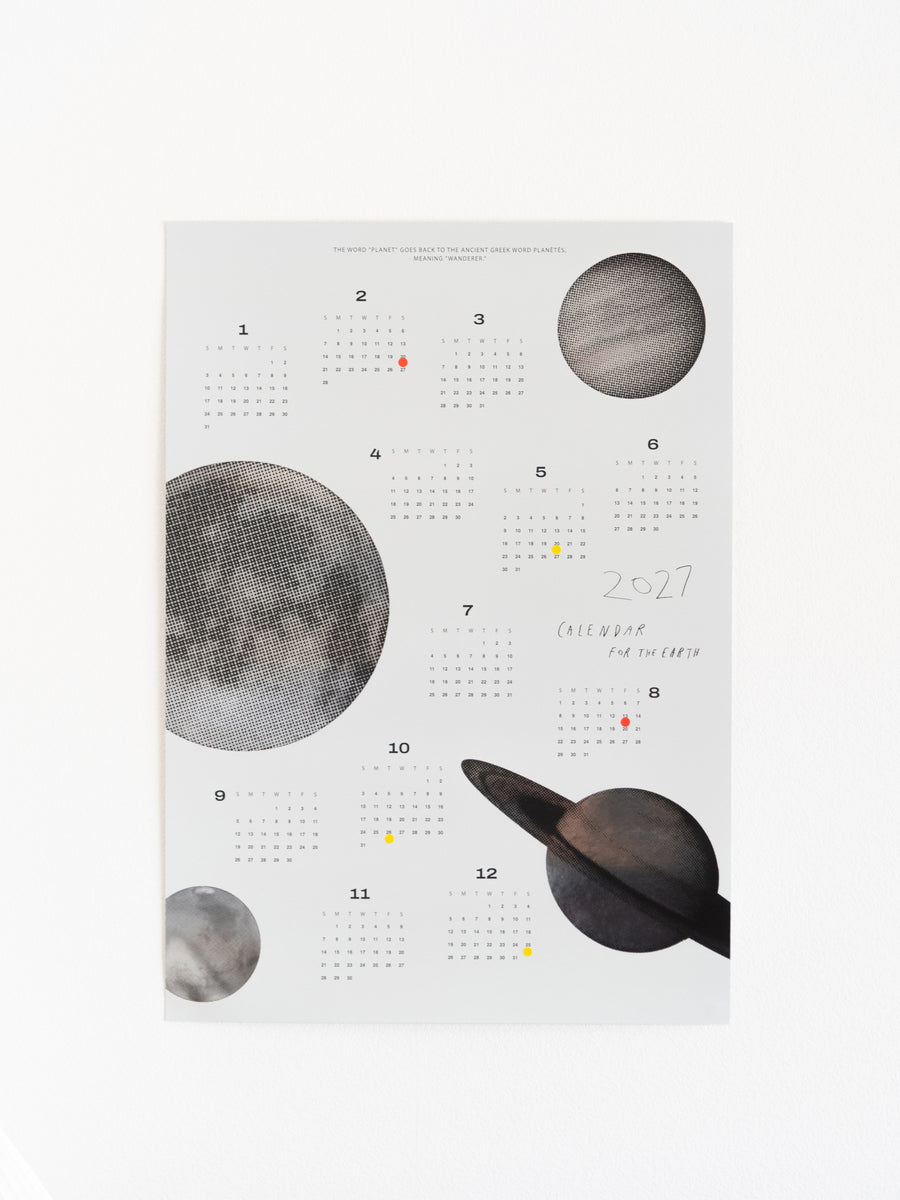 2027 CALENDAR FOR THE EARTH - SPACE SOUVENIR