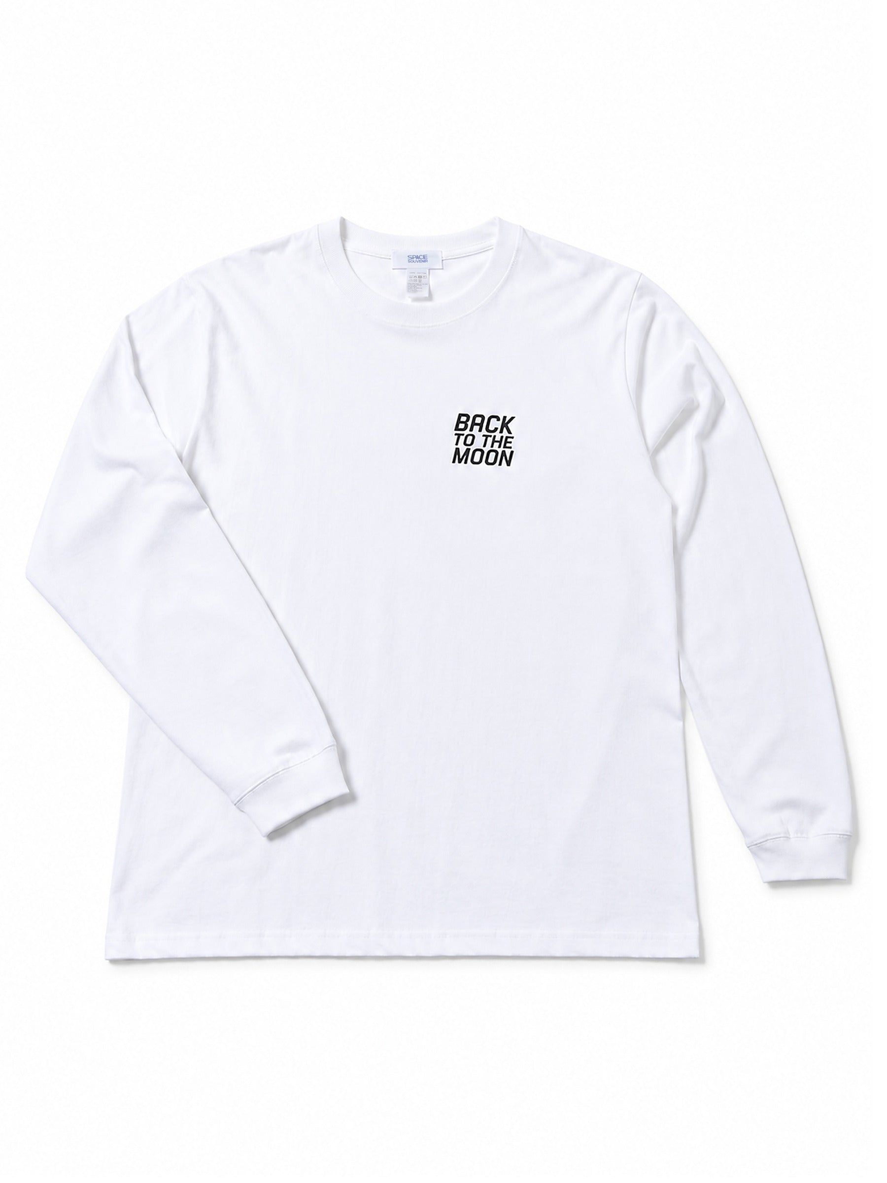 BACK TO THE MOON Long Tee / WHITE｜宇宙デザイン ロングスリーブT