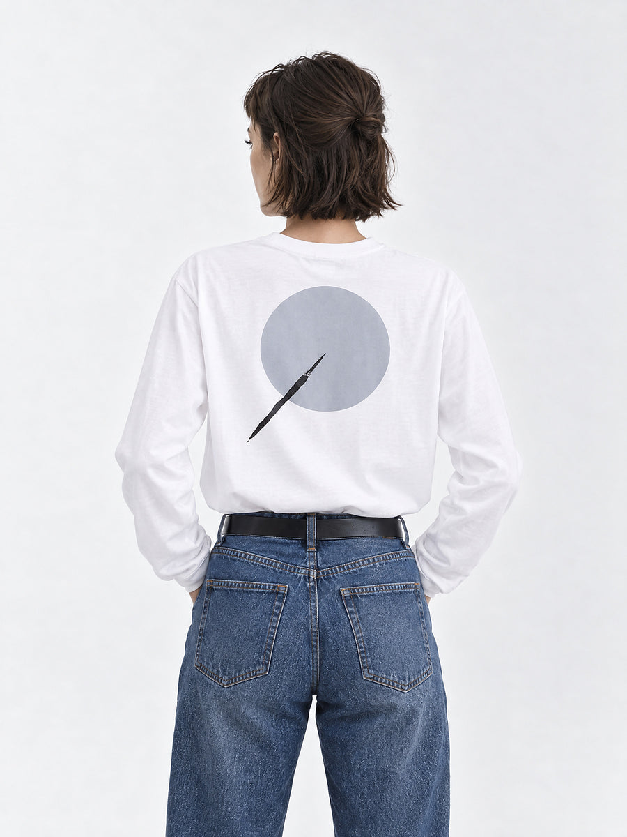 BACK TO THE MOON Long Tee - ホワイト - SPACE SOUVENIR