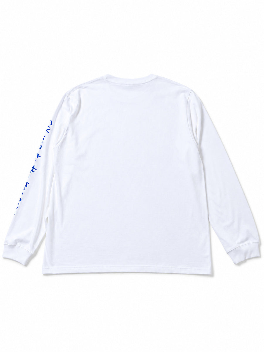 地球くん「友達は月」Long Tee - ホワイト - SPACE SOUVENIR