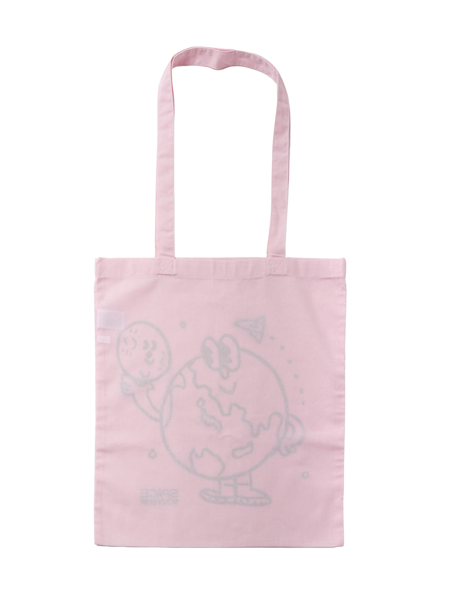 地球くん「友達は月」Tote - ライトピンク - SPACE SOUVENIR