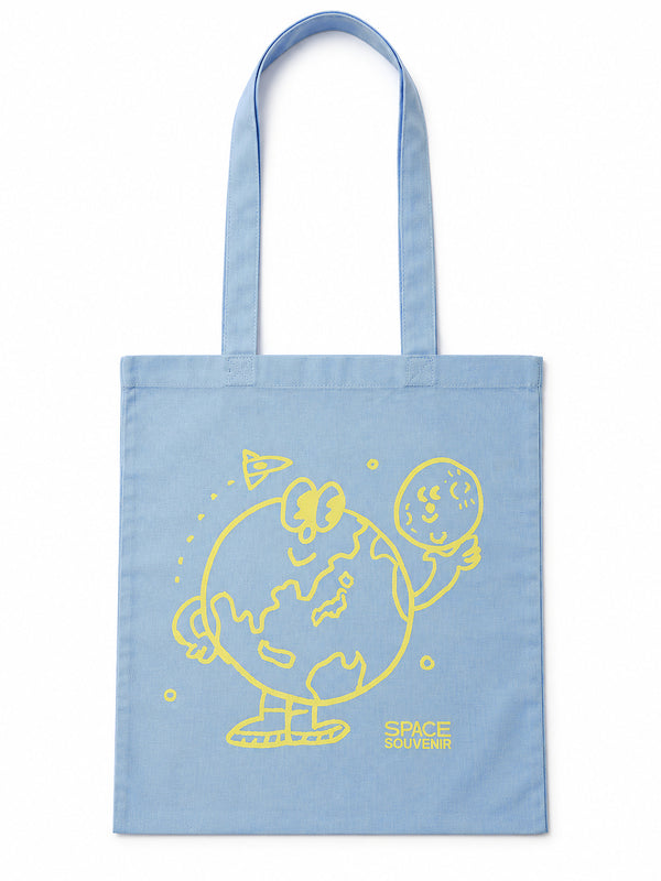 地球くん「友達は月」Tote - スカイブルー - SPACE SOUVENIR