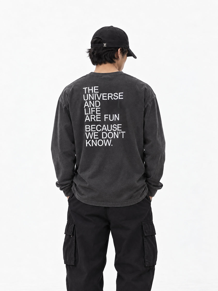LIFE Long Tee - ヴィンテージブラック - SPACE SOUVENIR