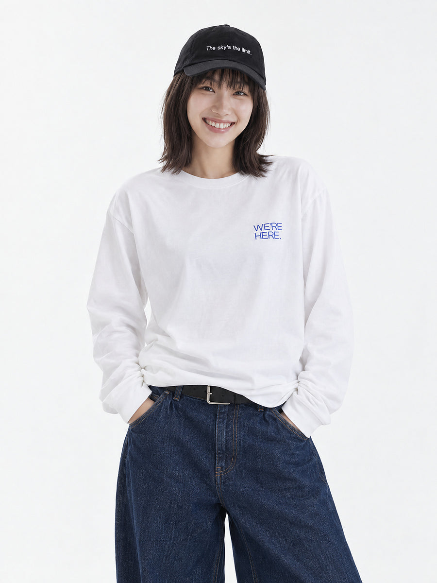 THANK U FOR Long Tee - ホワイト - SPACE SOUVENIR