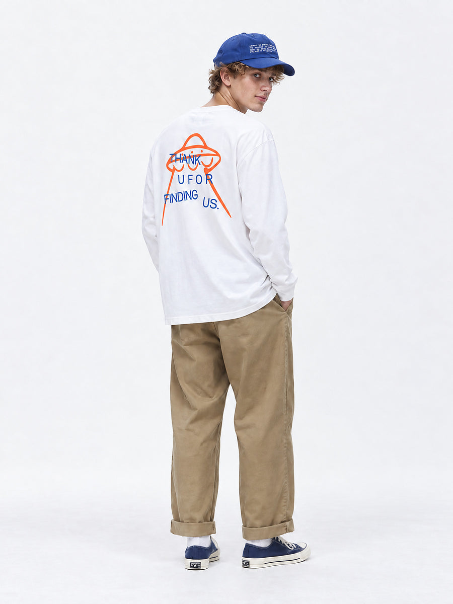 THANK U FOR Long Tee - ホワイト - SPACE SOUVENIR